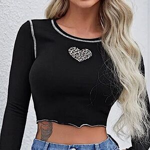 LEOPARD HEART CROP TOP
